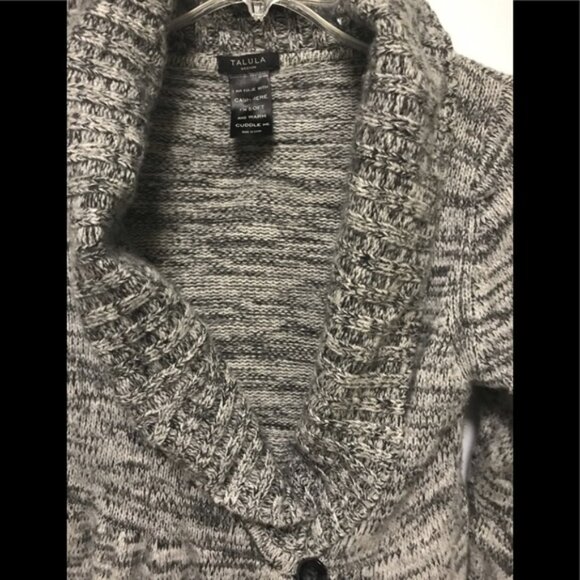 Aritzia TALULA Cashmere Blend Cardigan Sweater Shawl Collar Soft Knit Heathered - Picture 3 of 8